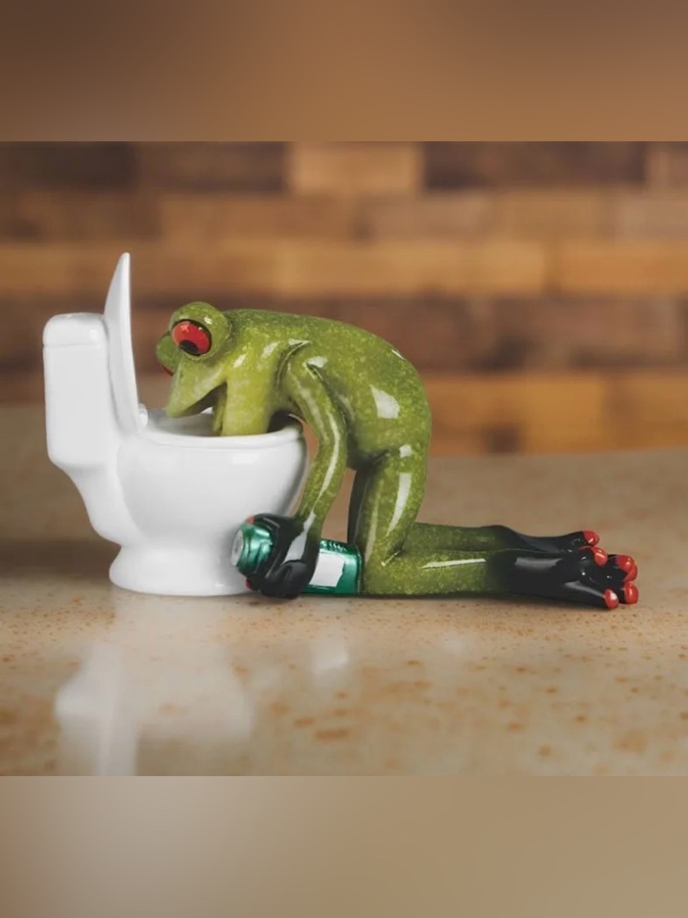 5.5" W Frog Hangover Figurine Statue Sculpture